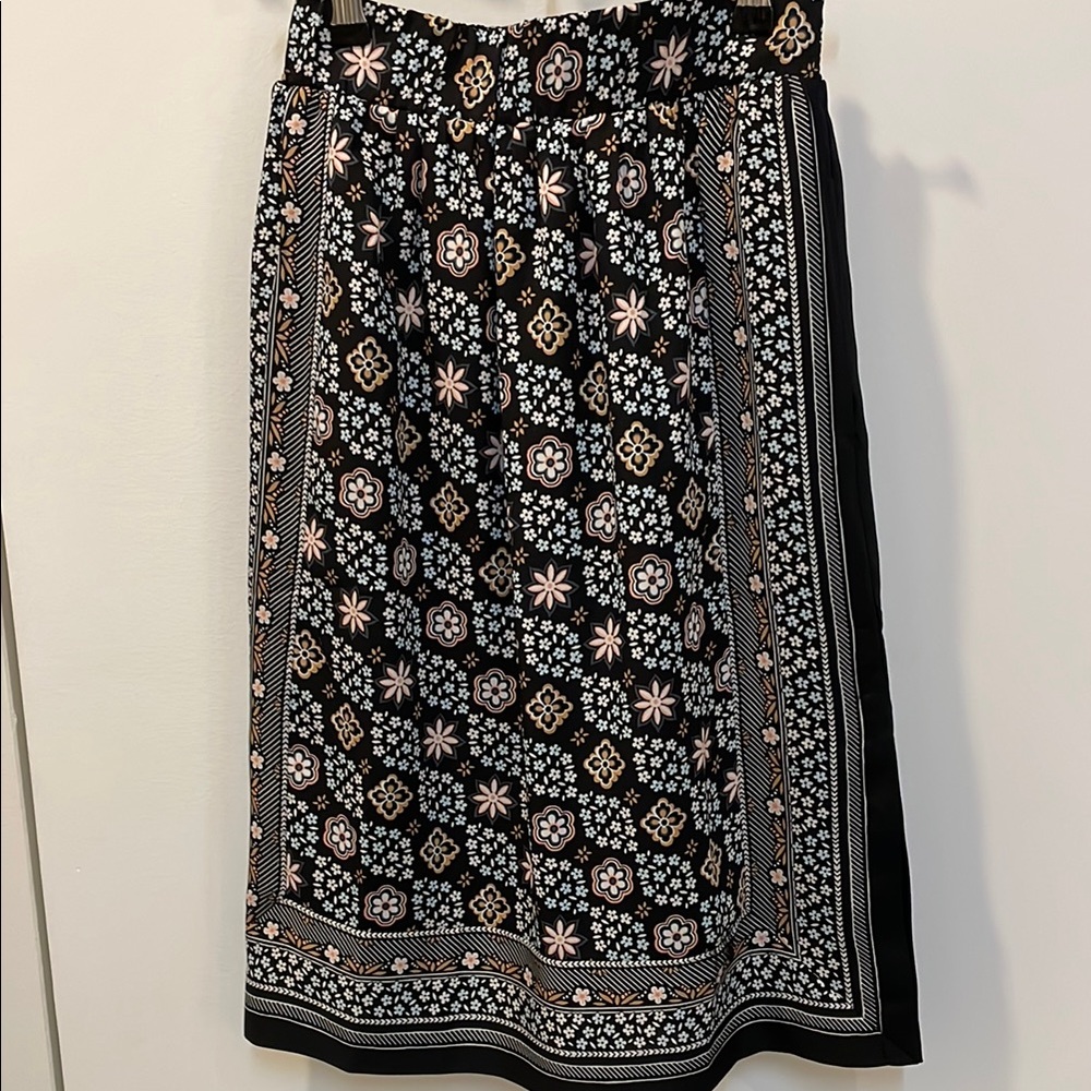 Floral Black and White Skirt